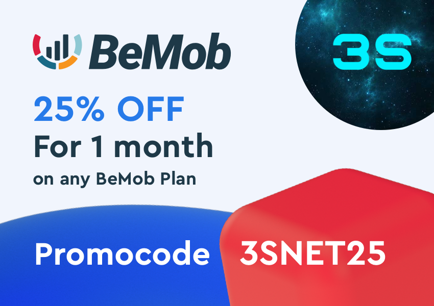 Промокод на скидку в Bemob ищите на 3SNET!